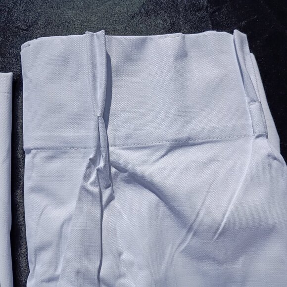 White Linen Blackout Curtains 41 x 83 Curtain Panels Pinch Pleat Back Tabs PAIR - Picture 14 of 16